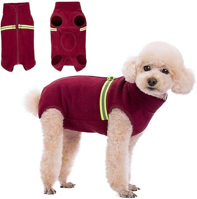 #ad Dog Warm Coat Polar Fleece Dog Pajamas Bodysuit for Small Medium Dogs Cats Walk $11.99