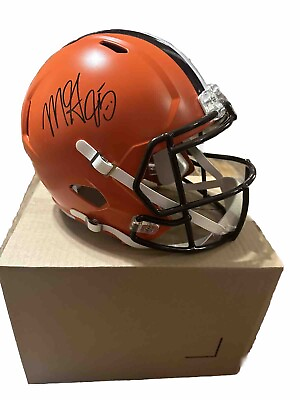 #ad Myles Garrett Autographed Cleveland Browns Riddell Full Size Orange Replica Helm $419.95