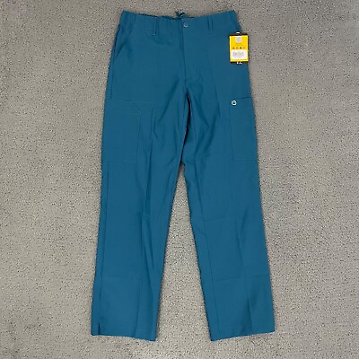#ad WonderWink Pants Mens Small Modern Fit Teal Blue Straight Leg Nurse Workwear $14.96