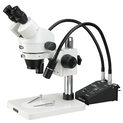 #ad AmScope 7X 45X Circuit Inspection Zoom Power Stereo Microscope with Gooseneck LE $442.99