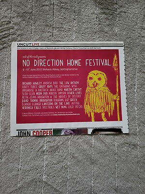 #ad TPGM40 ADVERT 5X8 NO DIRECTION HOME FESTIVAL 2012 : ANDREW BIRD. LIZ GREEN GBP 5.99