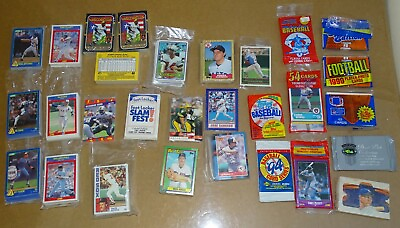 #ad various sports cards from storage many unopened most are baseball 1980#x27;s 1990s $36.00