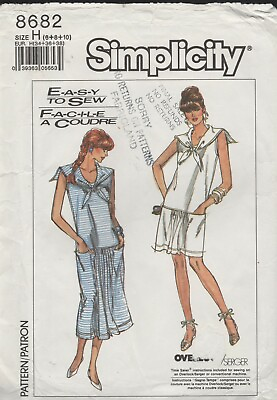 #ad RARE Simplicity Pattern 8682 ©1988 Misses#x27; Drop Waisted Dress Sizes 6 8 10 FF $11.88