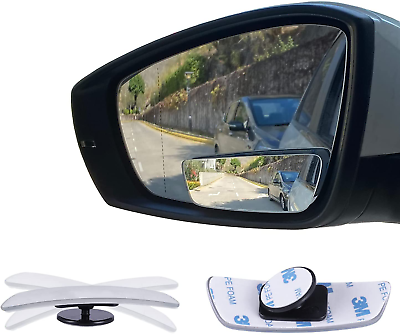 #ad Livtee Blind Spot Mirror Rectangular Shaped HD Glass Frameless Convex Rear Vie $14.17