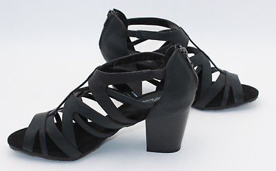 #ad EASY STREET Womens Gore Treaded Amaze Open Toe Strappy Block Heel Sandals New $22.49