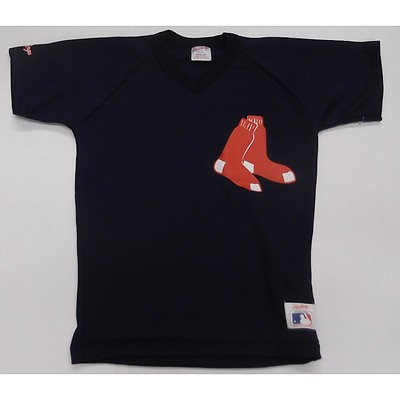 #ad Rawlings Boston Red Sox Navy Throwback Baseball Jersey Youth $5.95