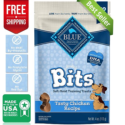 #ad Blue Buffalo BLUE Bits Natural Soft Moist Training Dog Treats Chicken Recipe 4oz $8.45