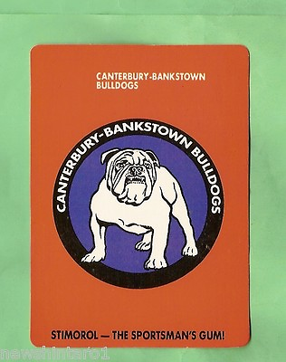 #ad 1989 STIMOROL RUGBY LEAGUE CARD #1 LOGO CANTERBURY BULLDOGS AU $10.00