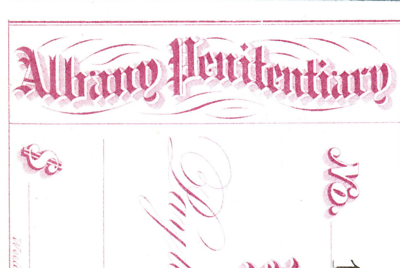 #ad Albany NY Penitentiary Liberty Revenue Dog Safe Key Bank Check Antique 1870s $16.65