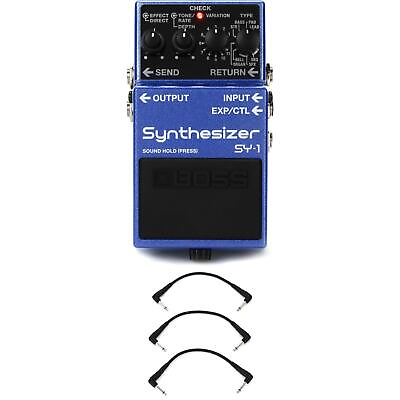 #ad Boss SY 1 Guitar Synthesizer Pedal with 3 Patch Cables $209.00