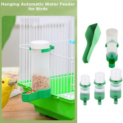 #ad Drinker Parrot Dispenser Bird Feeder Food Water Feeding Automatic $9.21