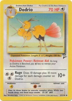 #ad Pokemon Card Base 2 Set 37 130 DODRIO uncommon NM $3.89