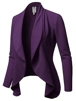 #ad Solid Formal Office Style Open Front Long Sleeves Blazer Made in USA $31.95