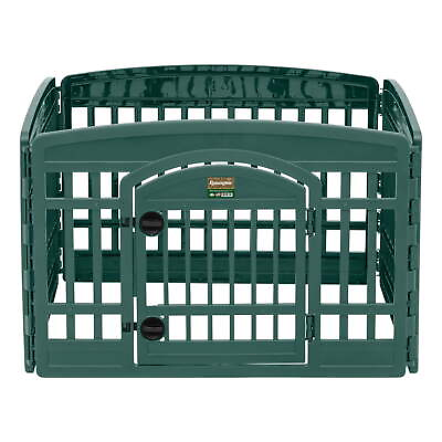 24#x27;#x27; 4 Panel Plastic Dog Playpen with Door for puppies small to medium dogs $48.09
