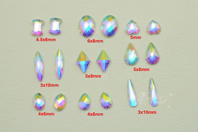 100 pcs Glass Small Crystal AB Rhinestone Flatback Nail Art  $4.50