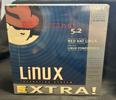 #ad Redhat Linux 5.2 Extra Operating System Big Box Vintage Red Hat Software OS NEW $299.99