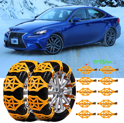 #ad 10Pcs Tracker Snow Wheel Tire Chains Tyre Anti Skid Emergency For Lexus GS350 $57.12