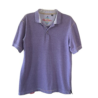 #ad ROBERT GRAHAM Men#x27;s Size XL Purple Short Sleeve Pullover Contrast Hem Polo Shirt $24.00