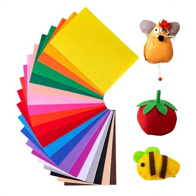 #ad 20Pcs Felt Sheets7.9 * 11.7nch Craft Felt Squares 20 Assorted Colors Felt Pap... $14.96
