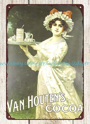 #ad Van Houten Coca metal tin sign wall art posters and prints $18.84