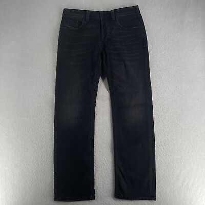 #ad Diesel Larkee Regular Straight Denim Jeans Mens 32 32x30 Black 069BG Stretch Fly $39.99
