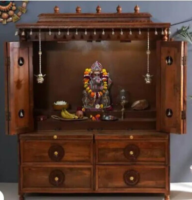 #ad DivineDecorTemple Wooden Mandir for Home Temple Home Pooja Mandir Wall Hanging $2100.00