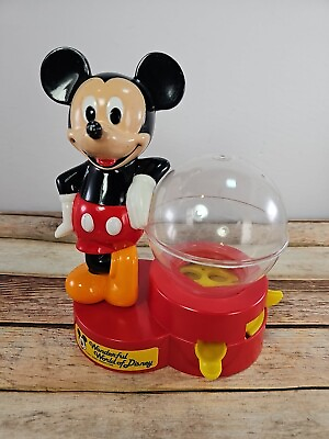 #ad Vintage USA 1986 Mickey Mouse Bank Gumball Machine Wonderful World Of Disney $9.90