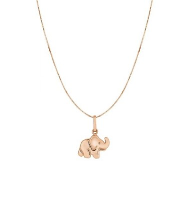 #ad Elephant Charm Necklace 10k Gold Elephant Pendant Necklace 18 In 10k Real $139.00