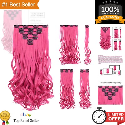 #ad 18quot; Dark Pink Wavy Clip in Hair Extensions Soft Fluffy amp; Tangle Free $23.99