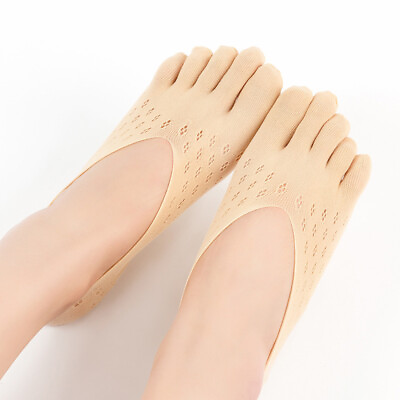 #ad Women Invisible Five Finger Toe Socks Soft Breathable Nonslip Low Cut Casual $1.89