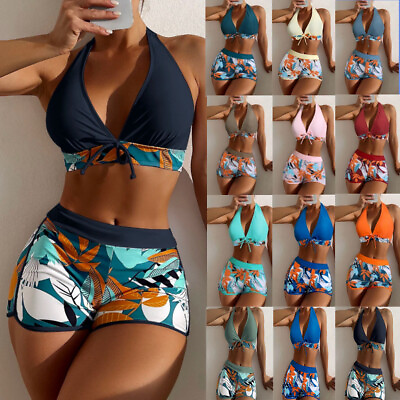 #ad Women Swimsuit Push Up Swimwear Ladies Wire free Surfing Bathing Suit Bikini Set $17.99