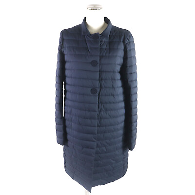 #ad Women#x27;s Herno 2019 Pc0067D Stand Collar Silver Logo Plate Padded Coat Navy 44 $686.25