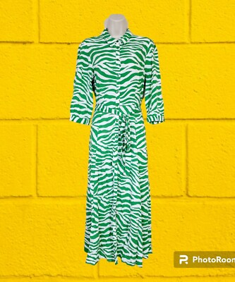 #ad NEXT Myleene Klass Green Animal Print Midi Shirt Dress Size 14 BNWT RRP £50 GBP 19.99