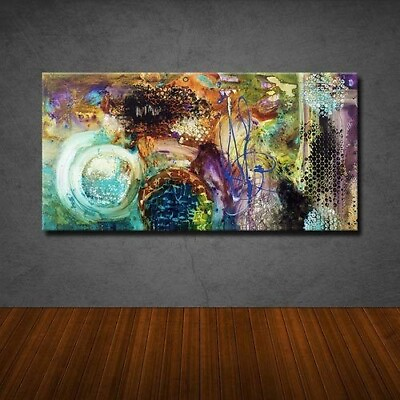 #ad LMOP043L purple mix abstract modern 100% hand painted art oil painting on canvas $50.82