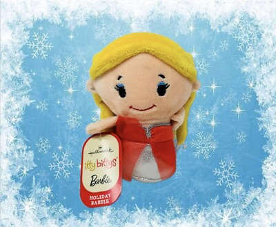 #ad NEW Hallmark Itty Bittys Holiday Barbie Light Skin KID3394 Plush Toy NWT $12.95