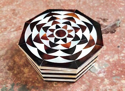 #ad Marble Jewelry Box Marquetry Art Dining Table Decor Box from Indian Handicrafts $206.25