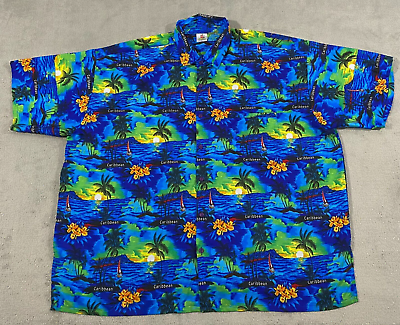 #ad Caribbean Aloha Button Up Shirt Adult Men#x27;s Size 2XL XXL Rima Short Sleeve AOP $22.75