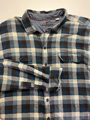 #ad Woolrich Flannel Shirt Mens XL Plaid Multicolor Long Sleeve Cotton $36.75