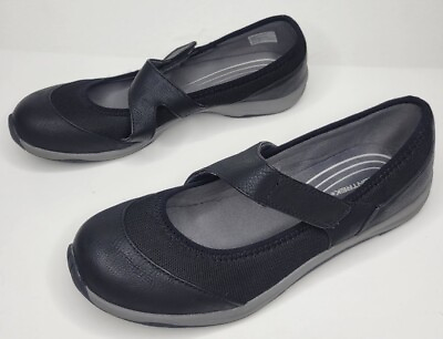 #ad WOMENS Mountrek Melissa Black Slip On Shoe Cross Strap Size 8.5 B 38.5 $14.94