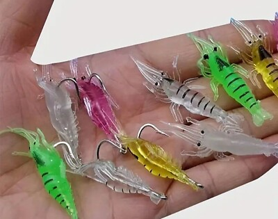 #ad Glow In The Dark Shrimp Fishing Lure: Lightweight amp; Easy To Use. Random Colors $5.49