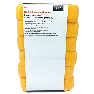 #ad 6 Pack All Purpose Foam Sponge Extra Large Grout Tile Car Wash Cleaning $16.99