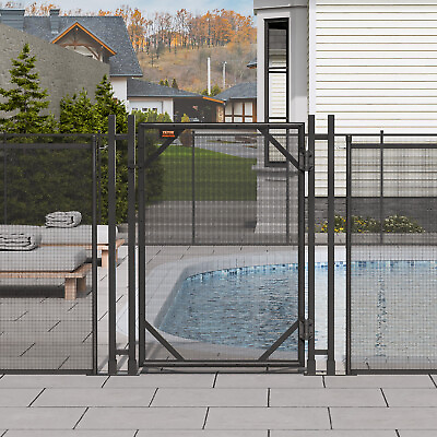 #ad VEVOR Pool Fence 4#x27;x12 48 72 96 108#x27; 4#x27;x2.5#x27; Gate Inground Pool Removable Fences $279.99