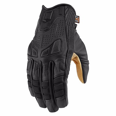 #ad NEW ICON 1000 AXYS BLACK MOTORCYCLE GLOVES ALL SIZES HARLEY CRUISER SPORT $85.00
