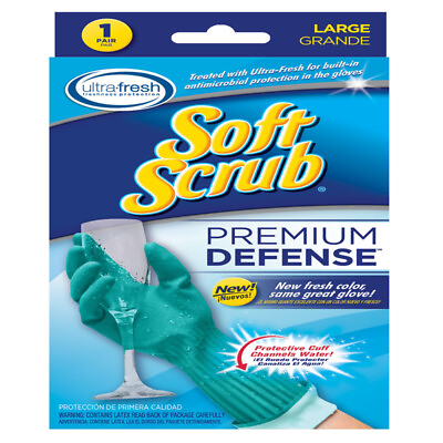 #ad Soft Scrub 12813 16 Latex Rubber Premium Defense Gloves Large $8.77