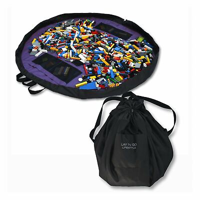 #ad Lay n Go LIFESTYLE 44quot; Toy Play Mat amp; Drawstring Storage Bag LEGO Cleanup $44.95