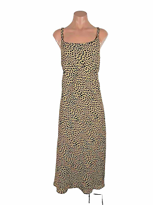 #ad Lemmie NEW YORK 90s y2k leopard animal print sexy cocktail party dress 12 slinky $55.00