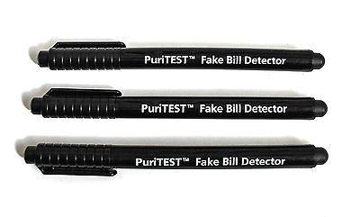 #ad 3 Pack Counterfeit Money Detector Pen Marker Fake Dollar Bill Currency Check $6.92