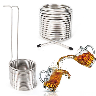 #ad Stainless Steel Immersion Wort Chiller Home Beer Brewing Equipment Brew Cooler $42.76