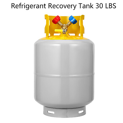 #ad #ad 30 LBS Refrigerant Recovery Tank 334PSI 1 4 Y Valve Double Valve Cylinder Tank $79.99