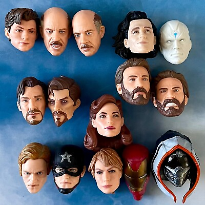 #ad Marvel Legends Captain America Thor Spider man Kingpin Tony Stark head UPICK $18.95